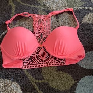 peach padded bathing suit top
